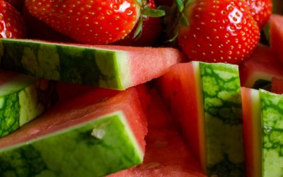 Watermelon Strawberry Caprese Salad